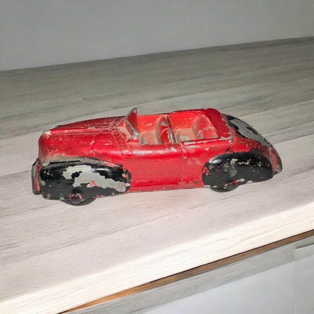Tootsietoy 49 Red Oldsmobile Convertible Metal Diecast Miniature Collectible